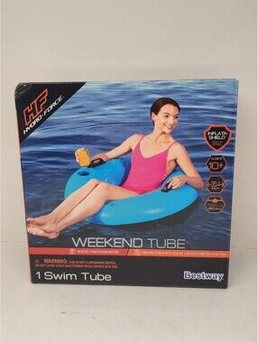 Inflatable Hydro Force Swim Weekend Tube Ring Float Cup Holder 2 Handles NEW